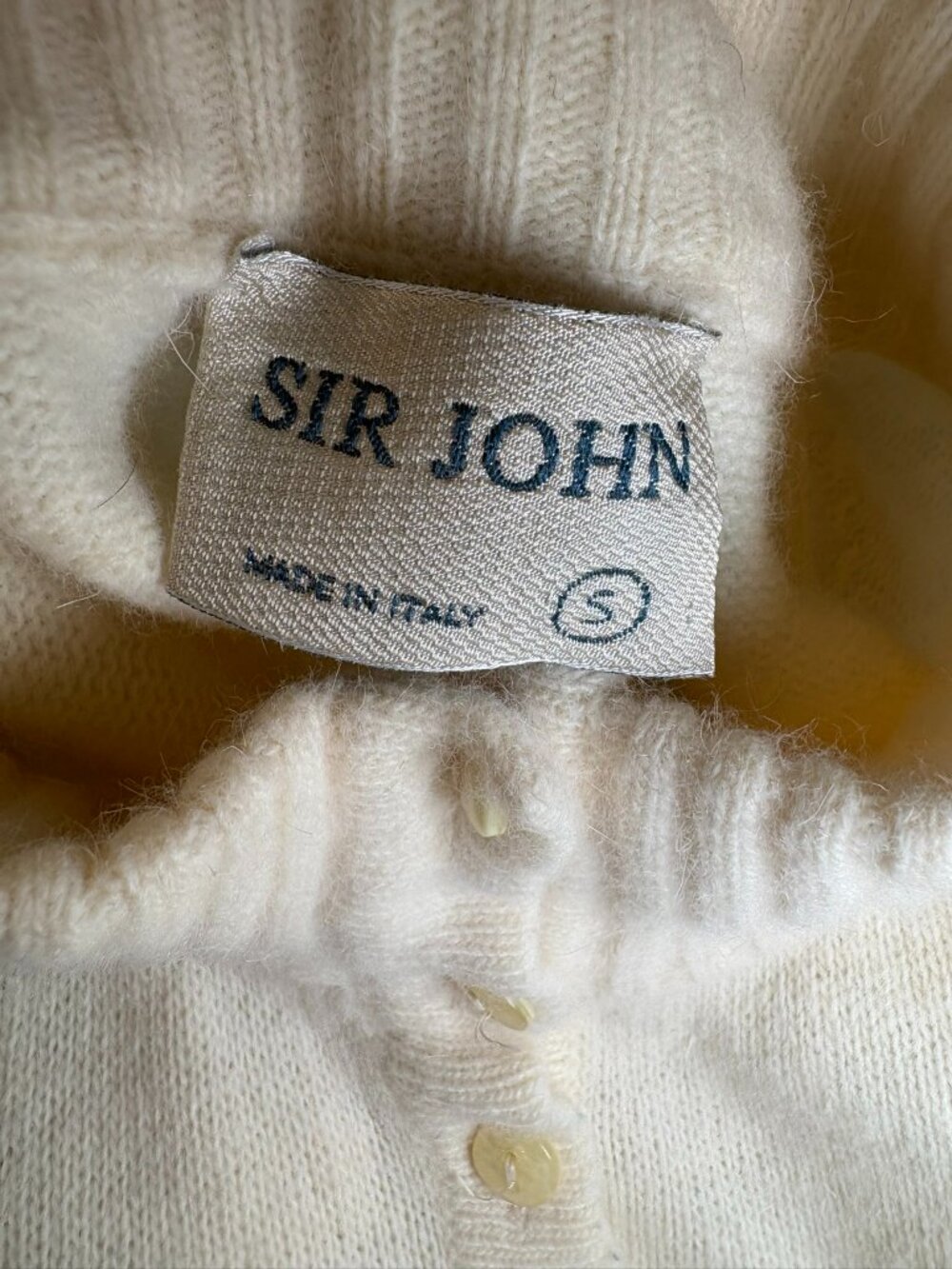 Vintage Made in Italy Wool Angora Bunny Heart Mock Neck Cottagecore Sweater S - Picture 12 of 13